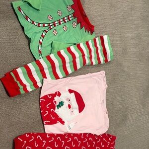 Holiday Cheer Kids Pajama Set - Green, Red, and Pink